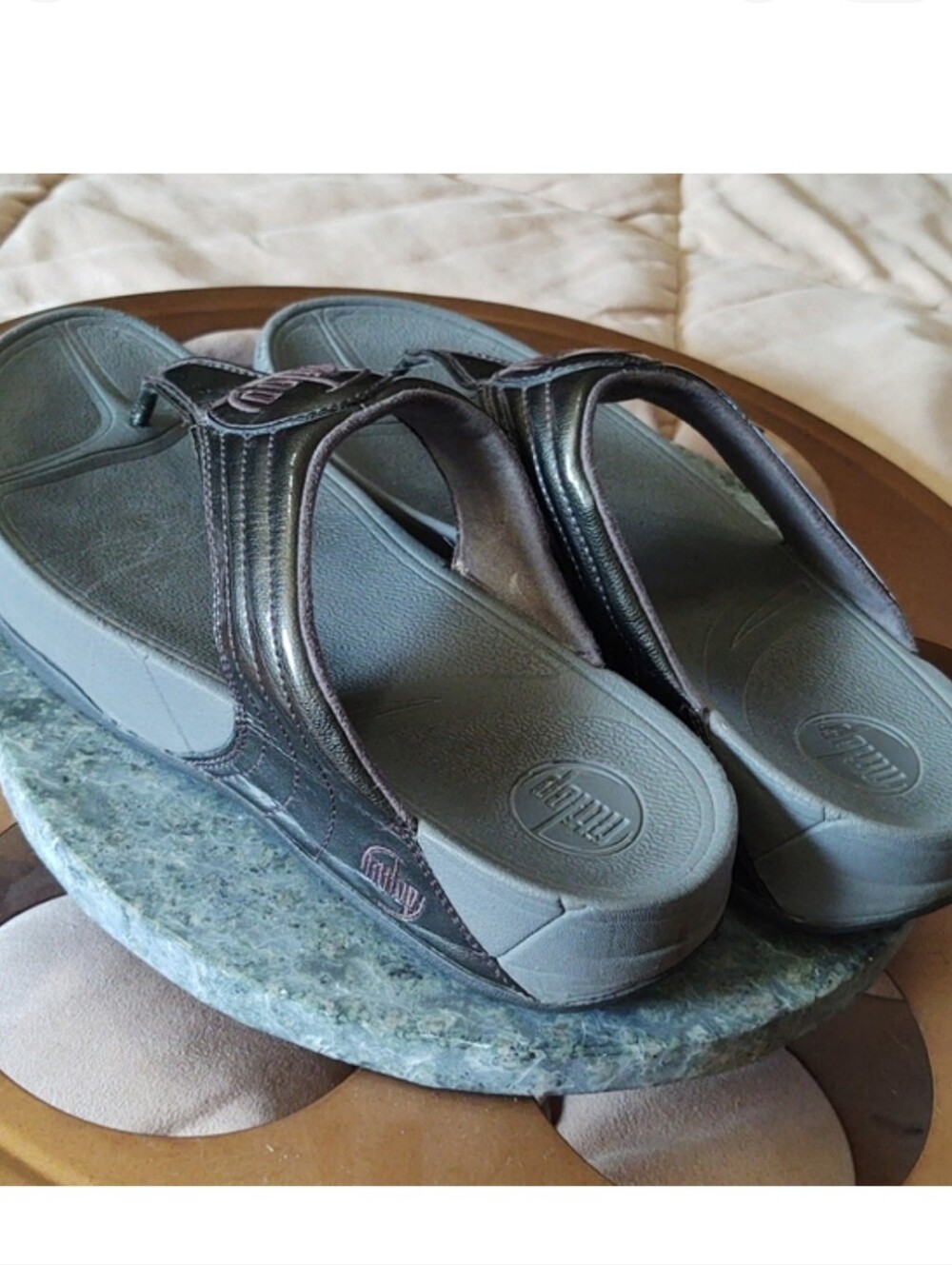 FitFlop Thong Sandal Gunmetal 10